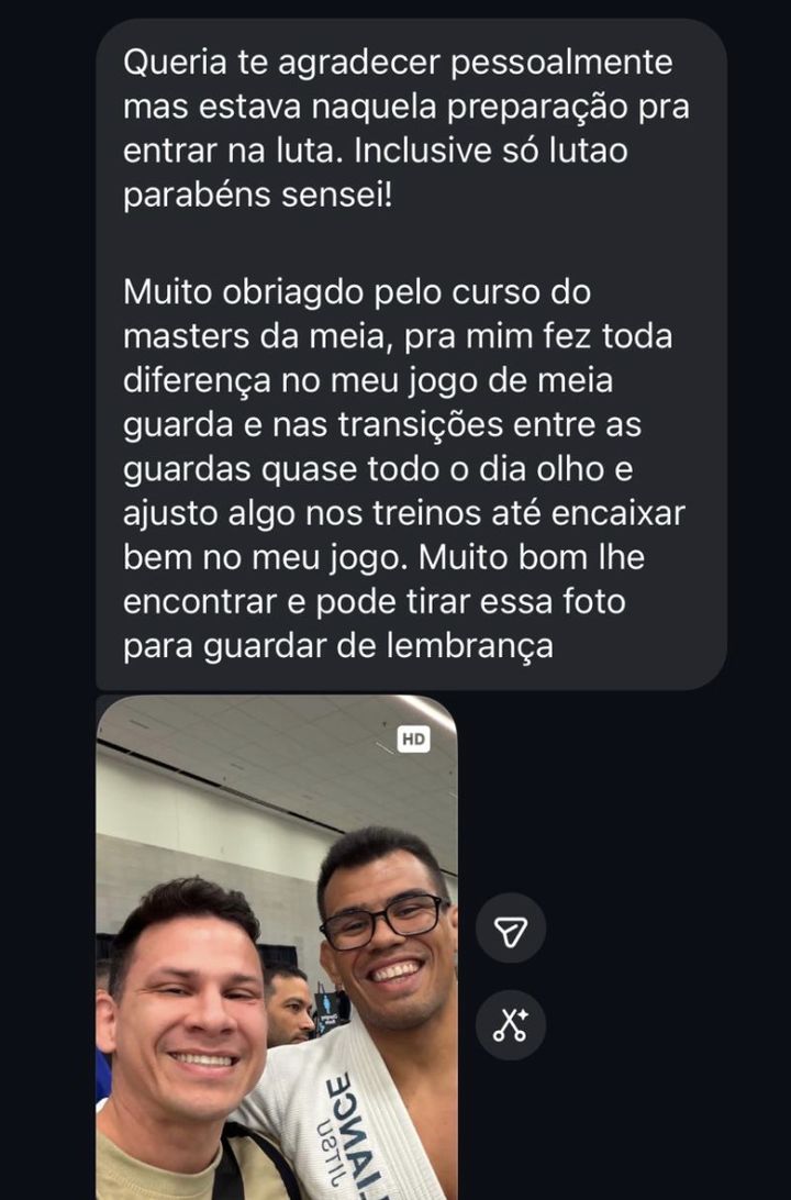 Depoimento de aluno do Masters da Meia