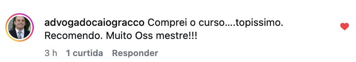 Depoimento de aluno do Masters da Meia