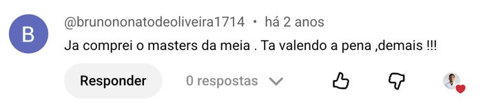 Depoimento de aluno do Masters da Meia
