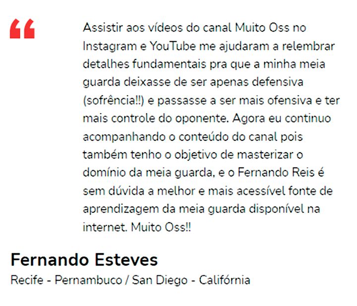 Depoimento de aluno do Masters da Meia
