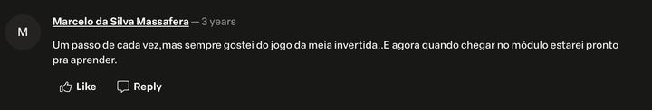 Depoimento de aluno do Masters da Meia
